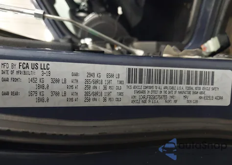 2019 Jeep Grand Cherokee Limited 4X4 z USA, uszkodzony, nr VIN 1C4RJFBG5KC750755